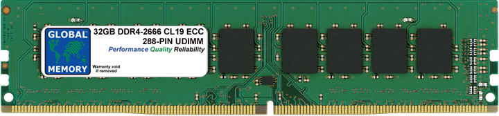 32GB DDR4 2666MHz PC4-21300 288-PIN ECC DIMM (UDIMM) MEMORY RAM FOR SUN SERVERS/WORKSTATIONS
